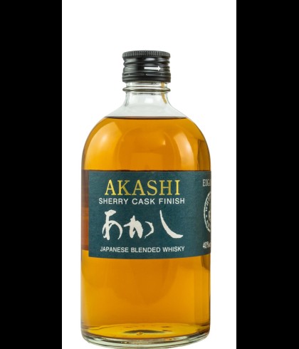 Fles Akashi Blended Sherry Cask, Japanse whisky van de White Oak-distilleerderij, op voorraad bij slijterij t Bockje in Bathmen