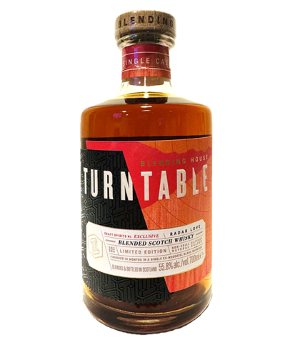 Fles Turntable Radar Love, Schotse blended whisky van Turntable uit Glasgow, op voorraad bij slijterij t Bockje in Bathmen
