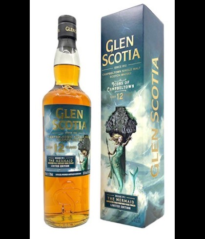Fles Glen Scotia 12 Years Old Icons of Campbeltown, single malt whisky, op voorraad bij slijterij t Bockje in Bathmen