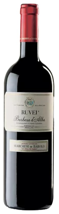 Fles Barbera d'Alba Ruvei, wijn, op voorraad bij slijterij ’t Bockje in Bathmen