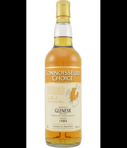 Fles Gordon & MacPhail Connoisseurs Choice Glenesk 1984, whisky uit een gesloten distilleerderij, bij slijterij t Bockje in Bathmen