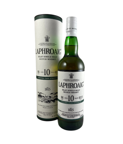 Fles Islay single malt van Laphroaig, op voorraad bij slijterij t Bockje in Bathmen