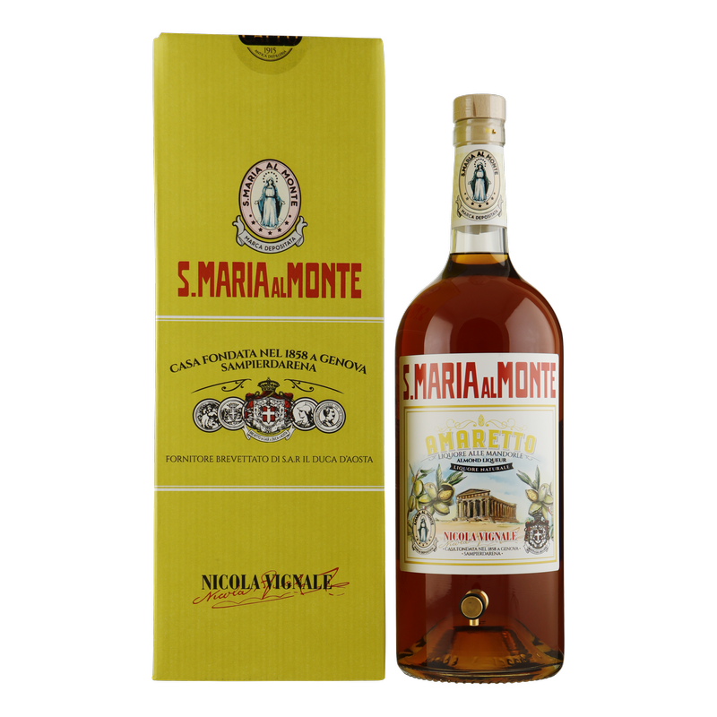 Likeur Santa Maria al Monte Amaretto Tapfles van Santa, op voorraad bij slijterij ’t Bockje in Bathmen