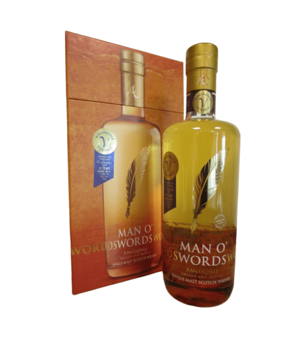 Fles Annandale Man O’Words 2015, Lowland single malt van de Annandale-distilleerderij, op voorraad bij slijterij t Bockje in Bathmen