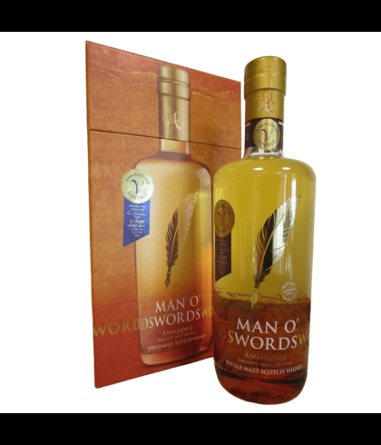 Fles Annandale Man O&rsquo;Words 2015, Lowland single malt van de Annandale-distilleerderij, op voorraad bij slijterij t Bockje in Bathmen