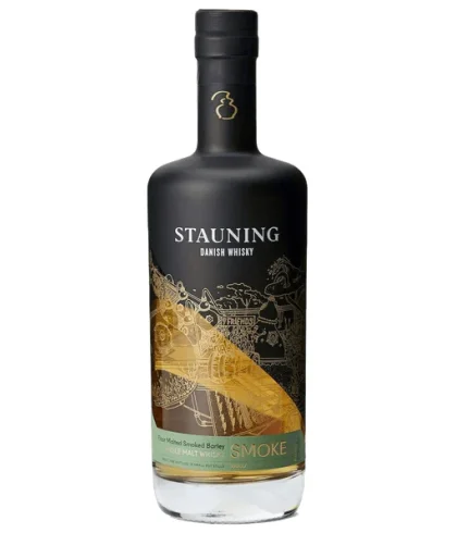 Fles Stauning Smoke, Deense whisky uit West-Jutland, op voorraad bij slijterij t Bockje in Bathmen