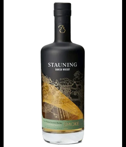 Fles Stauning Smoke, Deense whisky uit West-Jutland, op voorraad bij slijterij t Bockje in Bathmen