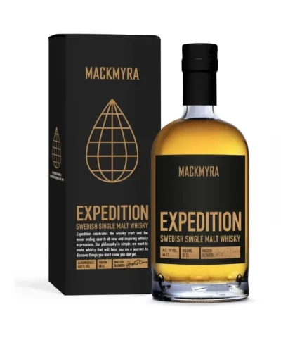 Fles Mackmyra Expedition, Zweedse single malt whisky, op voorraad bij slijterij t Bockje in Bathmen