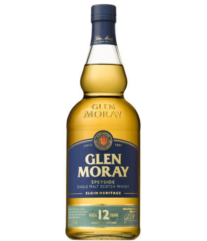 Fles Glen Moray 12 Years Old, single malt whisky, op voorraad bij slijterij t Bockje in Bathmen