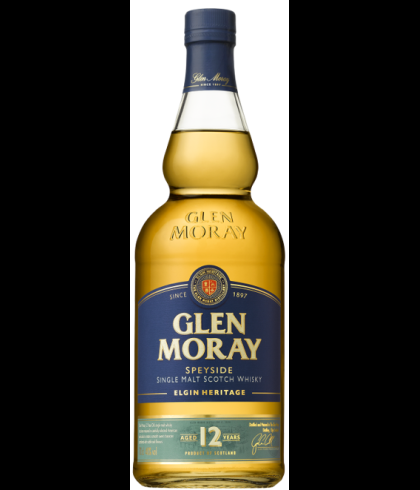 Fles Glen Moray 12 Years Old, single malt whisky, op voorraad bij slijterij t Bockje in Bathmen
