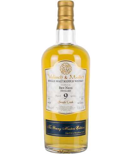 Fles Valinch & Mallet Ben Nevis 9Y 2012 #1524, single malt whisky, op voorraad bij slijterij t Bockje in Bathmen
