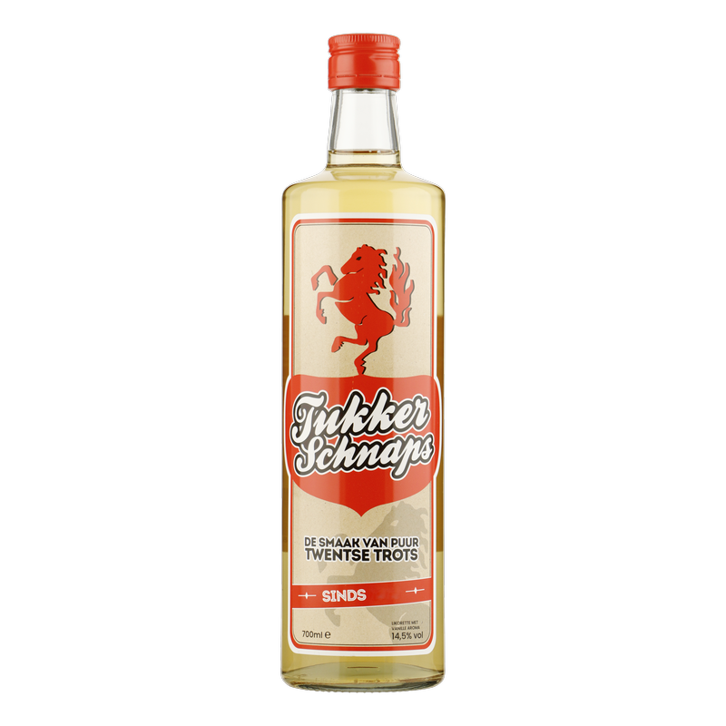 Likeur Tukker Schnaps van Tukker, op voorraad bij slijterij ’t Bockje in Bathmen