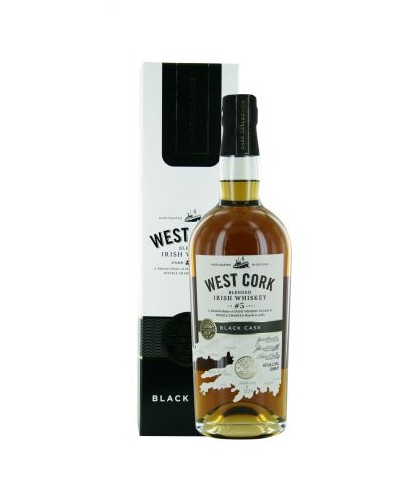 Fles West Cork Irish Single Malt Whiskey Black Cask, Ierse whiskey uit Skibbereen, op voorraad bij slijterij t Bockje in Bathmen