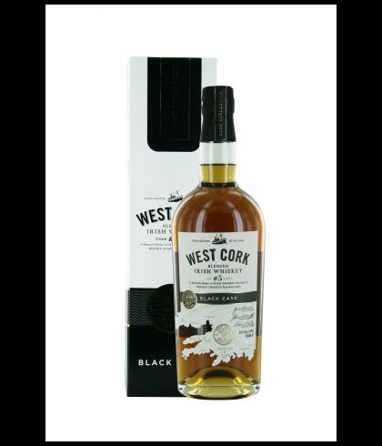 Fles West Cork Irish Single Malt Whiskey Black Cask, Ierse whiskey uit Skibbereen, op voorraad bij slijterij t Bockje in Bathmen