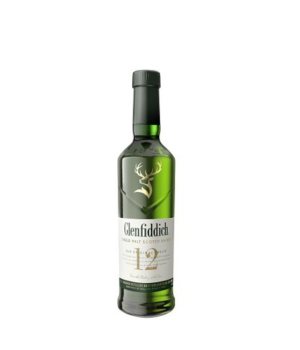 Fles Glenfiddich Whisky 12 Years Old, whisky, op voorraad bij slijterij t Bockje in Bathmen
