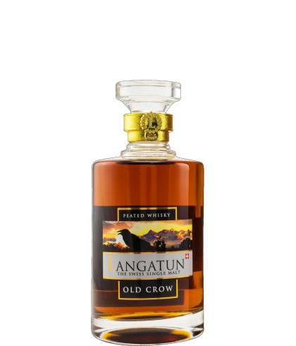 Fles Zwitserse whisky van Langatun, op voorraad bij slijterij t Bockje in Bathmen