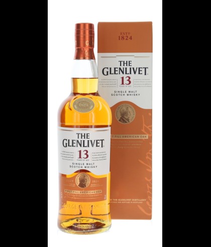 Fles The Glenlivet 13 Years Old First Fill American Oak, single malt whisky, op voorraad bij slijterij t Bockje in Bathmen