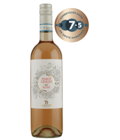 Fles Sartori Pinot Grigio Rosé, wijn op voorraad bij slijterij t Bockje in Bathmen