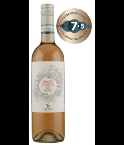Fles Sartori Pinot Grigio Rosé, wijn op voorraad bij slijterij t Bockje in Bathmen