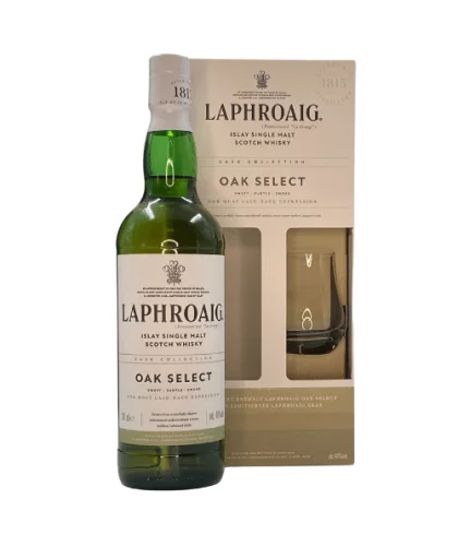 Geschenk Laphroaig Oak Select Giftpack, bij slijterij ’t Bockje in Bathmen