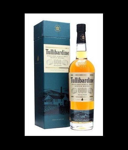 Fles Tullibardine 500 Sherry Finish, Schotse single malt whisky uit Blackford, op voorraad bij slijterij t Bockje in Bathmen