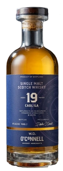 Fles W.D. O’Connell Caol Ila 19Y, single malt whisky, op voorraad bij slijterij t Bockje in Bathmen