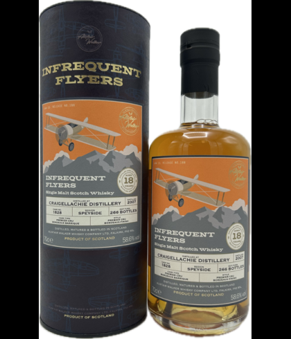 Fles Infrequent Flyers Craigellachie 2007 18Y, single malt whisky, op voorraad bij slijterij t Bockje in Bathmen