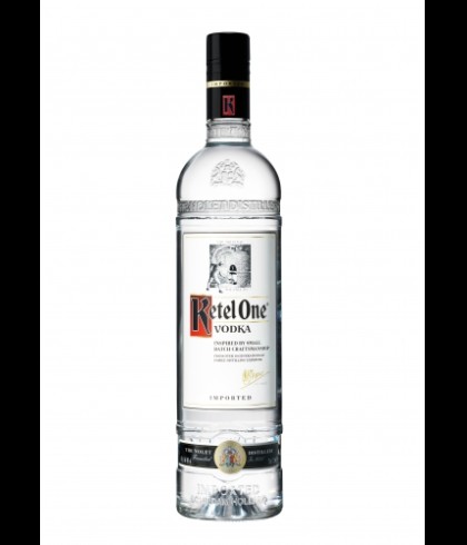 Fles Ketel One Vodka van een liter, Nederlandse wodka uit Schiedam, op voorraad bij slijterij t Bockje in Bathmen