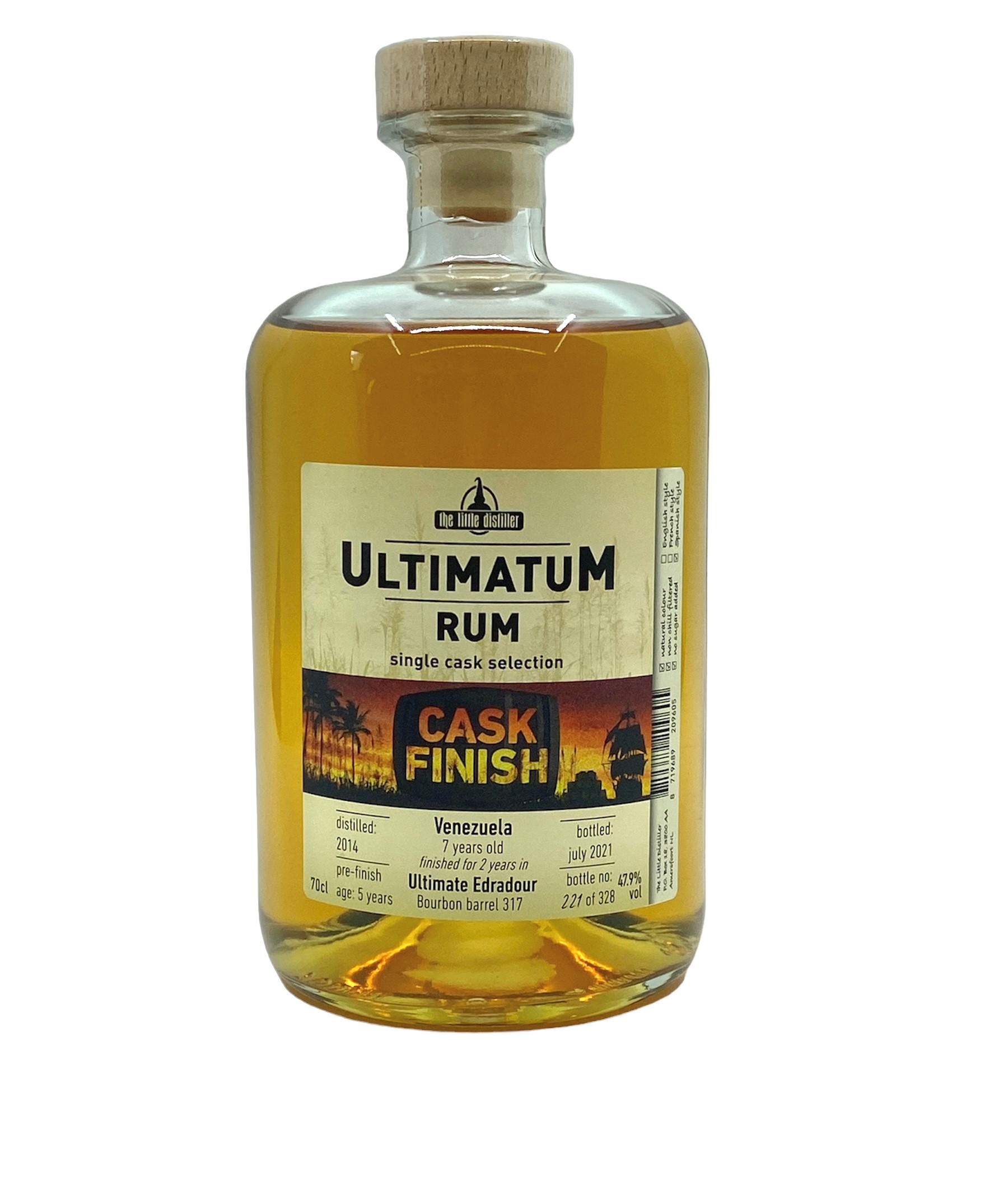 Fles Ultimatum Rum Venezuela 7 Years Old, rum, op voorraad bij slijterij ’t Bockje in Bathmen