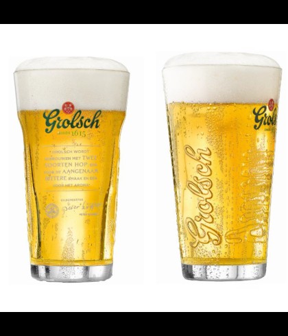 Grolsch Craft bierglas met embossing, stapelbaar, bij slijterij t Bockje in Bathmen