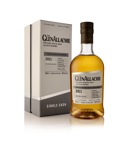 Fles GlenAllachie 12Y Single Cask Bourbon Barrel, single malt whisky, op voorraad bij slijterij t Bockje in Bathmen