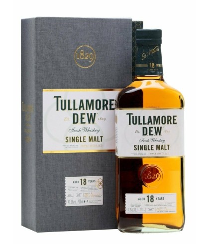 Fles Tullamore Dew 18 Years Old Single Malt, Ierse whiskey uit Tullamore, op voorraad bij slijterij t Bockje in Bathmen