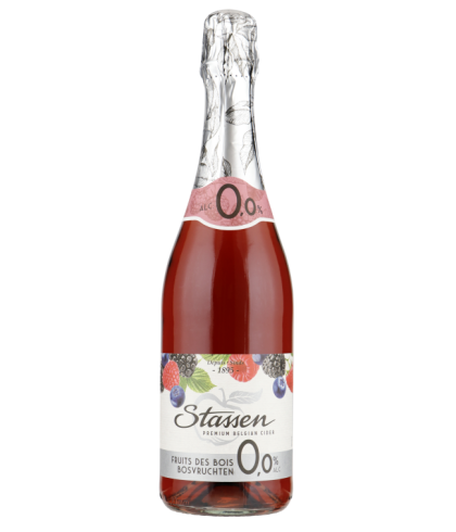 Fles Stassen Degre Zero Bosvruchten Cider 0,0, wijn op voorraad bij slijterij t Bockje in Bathmen