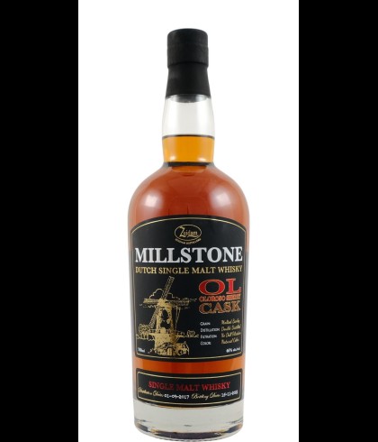 Fles Millstone OL Oloroso Sherry Cask, Nederlandse whisky van Zuidam Distillers, op voorraad bij slijterij t Bockje in Bathmen