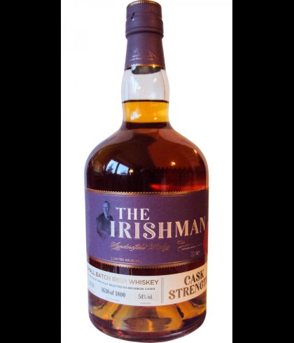 Fles The Irishman Cask Strength Small Batch 2016, Ierse whiskey van Walsh Whiskey uit Carlow, op voorraad bij slijterij t Bockje in Bathmen