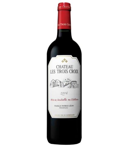 Fles Chateau Les Trois Croix Fronsac, wijn op voorraad bij slijterij t Bockje in Bathmen