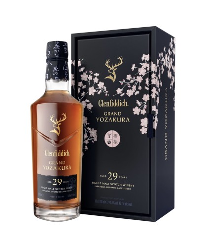 Fles Glenfiddich 29 Years Old Grand Yozakura, single malt whisky, op voorraad bij slijterij t Bockje in Bathmen