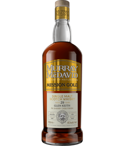 Fles Schotse whisky van bottelaar Murray McDavid, op voorraad bij slijterij t Bockje in Bathmen