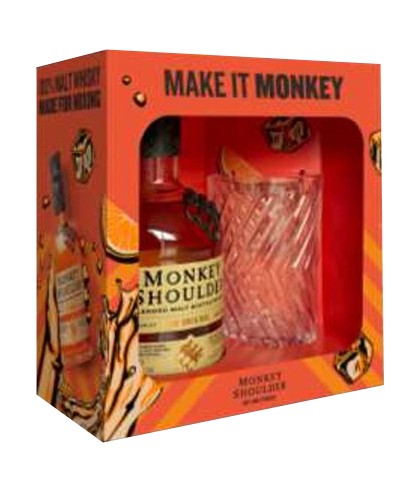 Geschenk Monkey Shoulder Giftpack met glas, bij slijterij ’t Bockje in Bathmen