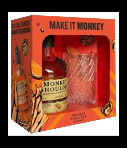 Geschenk Monkey Shoulder Giftpack met glas, bij slijterij ’t Bockje in Bathmen