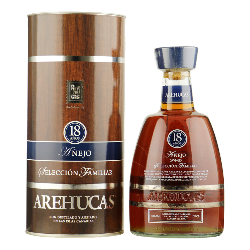 Fles Ron Arehucas Añejo Rum 18 Yrs., rum, op voorraad bij slijterij ’t Bockje in Bathmen