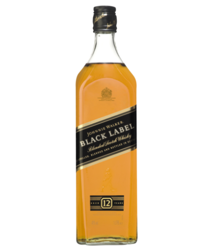 Fles blended Scotch van Johnnie Walker, op voorraad bij slijterij t Bockje in Bathmen