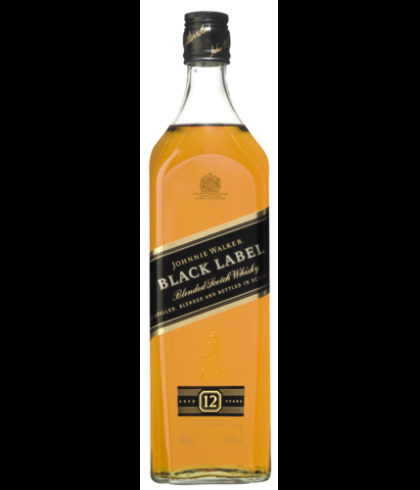 Fles blended Scotch van Johnnie Walker, op voorraad bij slijterij t Bockje in Bathmen