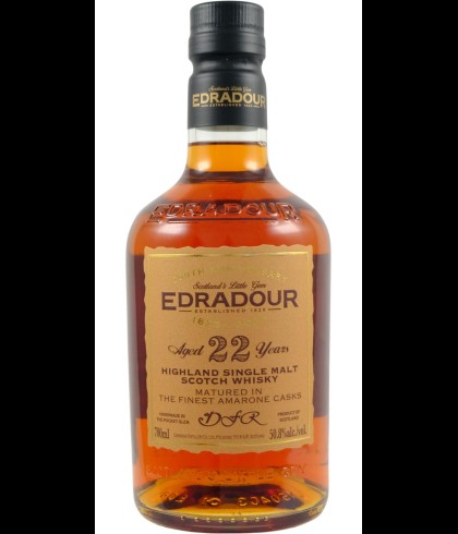 Fles Edradour 22 Years Old Amarone Casks, single malt whisky, op voorraad bij slijterij t Bockje in Bathmen