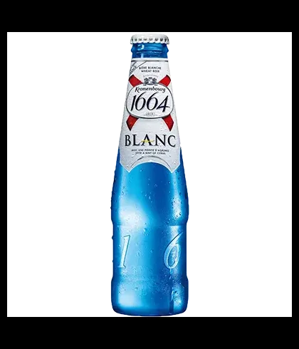 Fles Kronenbourg 1664 Blanc, bier van Kronenbourg, bij slijterij t Bockje in Bathmen