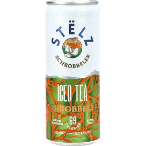 Pre-mix Stëlz Iced Tea Schrobbeler van Stëlz, bij slijterij ’t Bockje in Bathmen