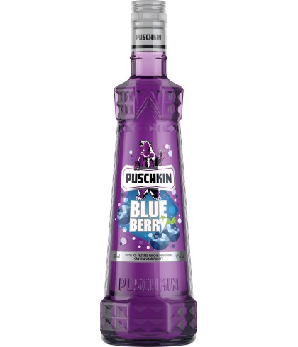 Wodka Puschkin Blueberry van Puschkin, bij slijterij ’t Bockje in Bathmen