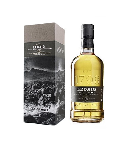 Fles geturfde single malt van het eiland Mull, op voorraad bij slijterij t Bockje in Bathmen