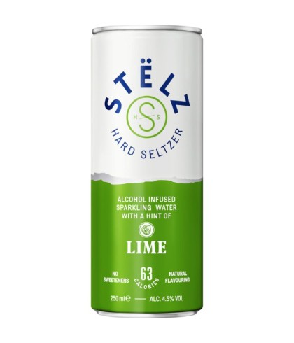 Stëlz Hard Seltzer Lime, op voorraad bij slijterij t Bockje in Bathmen
