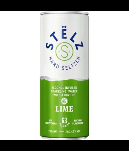 Stëlz Hard Seltzer Lime, op voorraad bij slijterij t Bockje in Bathmen